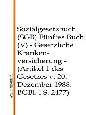 cover image of Sozialgesetzbuch (SGB)--Fünftes Buch (V)